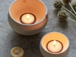 18 Teelichter aus Bienenwachs, ohne Duft, 1 Glaseinsatz