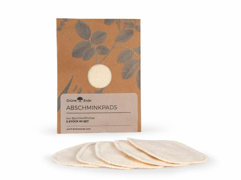 Abschminkpads, 5 Stück im Set, 100 % Baumwolle, Frottee, GOTS