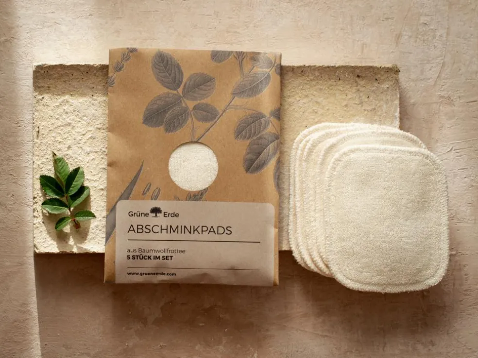 Abschminkpads, 5 Stück im Set, 100 % Baumwolle, Frottee, GOTS
