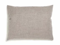Armlehnenkissen-Überzug, 50 x 60 cm, Wollstoff Tano Natur (79), mit verdeckter Knopfleiste