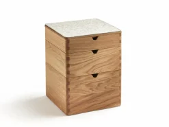 Aufbewahrungsbox Vaso, B 28 x T 28 x H 6,4 cm, Buche