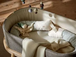 Baby- & Kinderschlafschlange, Julie blaugrau, 10 x 200 cm, Bezug: 100 % Baumwolle, Füllung: 100 % Naturlatex, GOTS