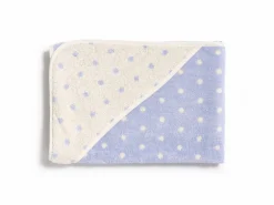 Baby-Kapuzenbadetuch Pünktchen, himmelblau, 80 x 80 cm, 100 % Baumwolle, GOTS