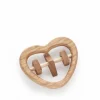 Babyrassel Herz aus Eschenholz, 8,5 x 7 cm