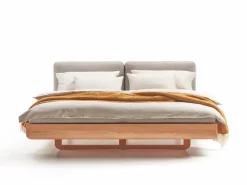 Bett Almara, 180 x 200 cm, mit Überzug Wollstoff Tano Natur (79), Buche