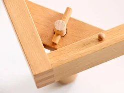 Bett Jukai Pur, mit Betthaupt und Bettrahmenhousse, inkl. integriertem Lattenrost, 160 x 200 cm, Baumwollstoff Ondula Greige (139), Buche