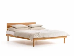 Bett Jukai Pur, mit Flächenbetthaupt, inkl. integriertem Lattenrost, 160 x 200 cm, Buche