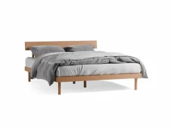 Bett Jukai Pur, mit Stegbetthaupt, inkl. integriertem Lattenrost, 160 x 200 cm, Buche