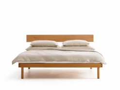 Bett Jukai Pur, mit Stegbetthaupt, inkl. integriertem Lattenrost, 160 x 200 cm, Buche