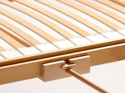 Bett Jukai Pur, mit Stegbetthaupt, inkl. integriertem Lattenrost, 180 x 200 cm, Buche