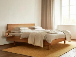 Bett Tesoro mit Holzbetthaupt, 180 x 200 cm, Buche