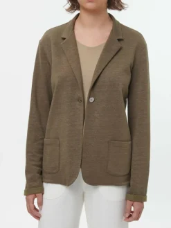 Blazer aus Bio Leinen/Baumwolle, 42 moor, 44, GOTS