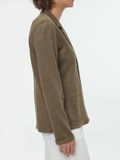 Blazer aus Bio Leinen/Baumwolle, 42 moor, 44, GOTS