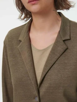 Blazer aus Bio Leinen/Baumwolle, 42 moor, 44, GOTS