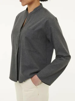 Bluse aus Bio-Baumwolle, 02 anthrazit melange, 38, GOTS