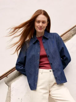 Bluse aus Bio-Baumwolle, 36 dark denim, 38, GOTS