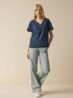 Bluse aus Bio-Baumwolle, 36 dark denim, 38, GOTS