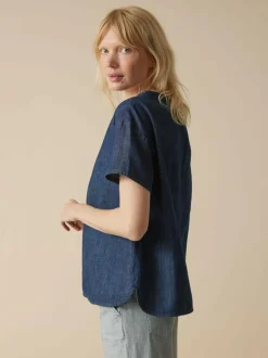 Bluse aus Bio-Baumwolle, 36 dark denim, 38, GOTS