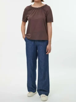 Bluse aus Bio-Baumwolle, 95 kakao, S, GOTS