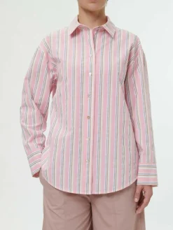 Bluse aus Bio-Baumwolle, 41 rose/multistreif, 38, GOTS