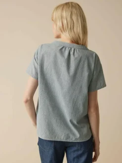 Bluse aus Bio-Baumwolle, 74 streif blau-weiss, 40, GOTS