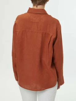 Bluse aus Bio-Leinen, 77 kastanie, 38, GOTS