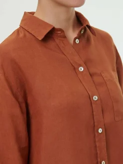 Bluse aus Bio-Leinen, 77 kastanie, 38, GOTS