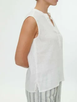 Bluse aus Bio-Leinen, 11 weiß, 38, GOTS