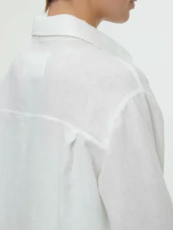 Bluse aus Bio-Leinen, 11 weiß, 38, GOTS