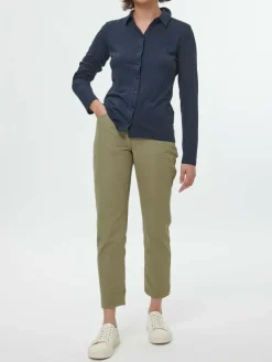 Blusenshirt Langarm aus Bio Baumwolle, 38 navy, 38, GOTS