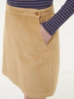 Cordrock aus Bio-Baumwolle, 18 weizen, 38, GOTS