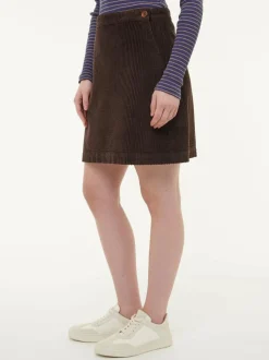 Cordrock aus Bio-Baumwolle, 95 kakao, 38, GOTS