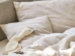 Deckenüberzug FREDERIK, sand, 80 x 80 cm, 100 % Baumwolle, Satin, GOTS