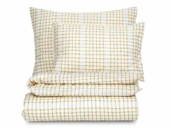 Deckenüberzug JEMMA Pur, hellblau/vanillegelb, 140 x 200 cm, 100 % Baumwolle, Satin, GOTS