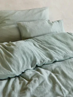 Deckenüberzug VIVIEN, jade, 140 x 200 cm, 100 % Baumwolle, Musselin, GOTS