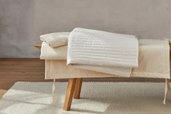 Doppelstrickauflage 90x200 cm, 100% Baumwolle, mit eingenähten Gummibändern