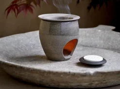 Duftstein aus Keramik mit Motiv Blume des Lebens, graphit, ø 8 cm, H 2 cm