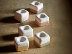 Duftwürfel aus Keramik, 3 Stk. je 3 x 3 x 2,7 cm, braun, beige und sand