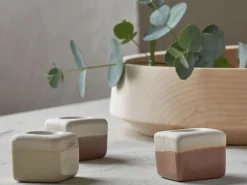 Duftwürfel aus Keramik, 3 Stk. je 3 x 3 x 2,7 cm, braun, beige und sand