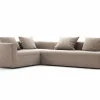 Ecksofa Sereno mit Schlaffunktion inkl. 4 Kissen (70x55 cm), B 300 x T 235 cm, Bodennah, Eckteil links, mit Bezug Wollstoff Tano Natur (79), Buche