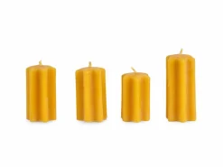 4er-Set Adventkranzkerzen aus Bienenwachs, Sternenform, ø 4,5 cm
