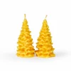 2er-Set Figurenkerze Tannen aus Bienenwachs, H 8 cm, ø 4 cm