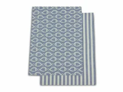 2er-Set Geschirrtücher Joris, atlantik, 45 x 70 cm, 50 % Baumwolle/50 % Leinen, GOTS