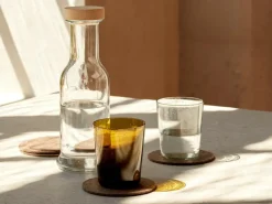 4er-Set mundgeblasenes Trinkglas aus Recycling Weinflaschen, transparent