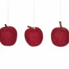 3er-Set Äpfel aus Filz, ca. 5 x 5 cm, 100 % Schurwolle (Schaf)