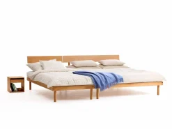 Familienbett Jukai Pur, mit Stegbetthaupt, inkl. Lattenrost, 250 x 200 cm, Buche