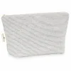 Große Kosmetiktasche, graphit gestreift, 28 x 9 x 17 cm, 100 % Baumwolle, GOTS