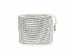 Großer Badezimmerkorb, graphit gestreift, 14 x 17 cm, 100 % Baumwolle, GOTS