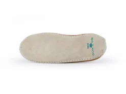 Hausschuh Amale, cognac, Größe 38/39, 100 % Schurwolle (Schaf) mit pflanzlich gegerbter Ledersohle