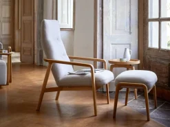 Hochlehner Ketil inkl. Nackenkissen, Wollstoff Tano Natur (79), Buche